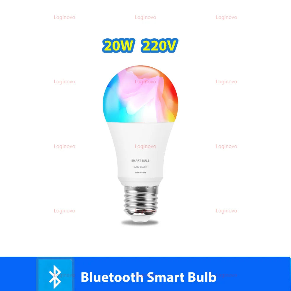 Tuya LED Bulb Lamp Bluetooth/WiFi E27 RGBCW Light Bulbs Smart Lamp 110V 220V Decor Lighting For Alexa Google Home Smart Life App