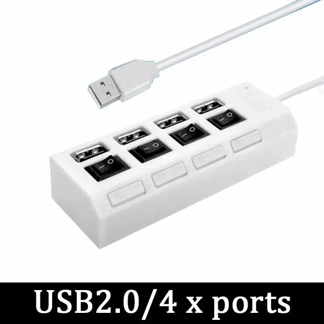 High Speed Usb Hub 2.0 Adapter Expander Multi Usb Splitter Multiple Extender Led Switch Lamp For Pc Laptop 4 Ports 7 Ports