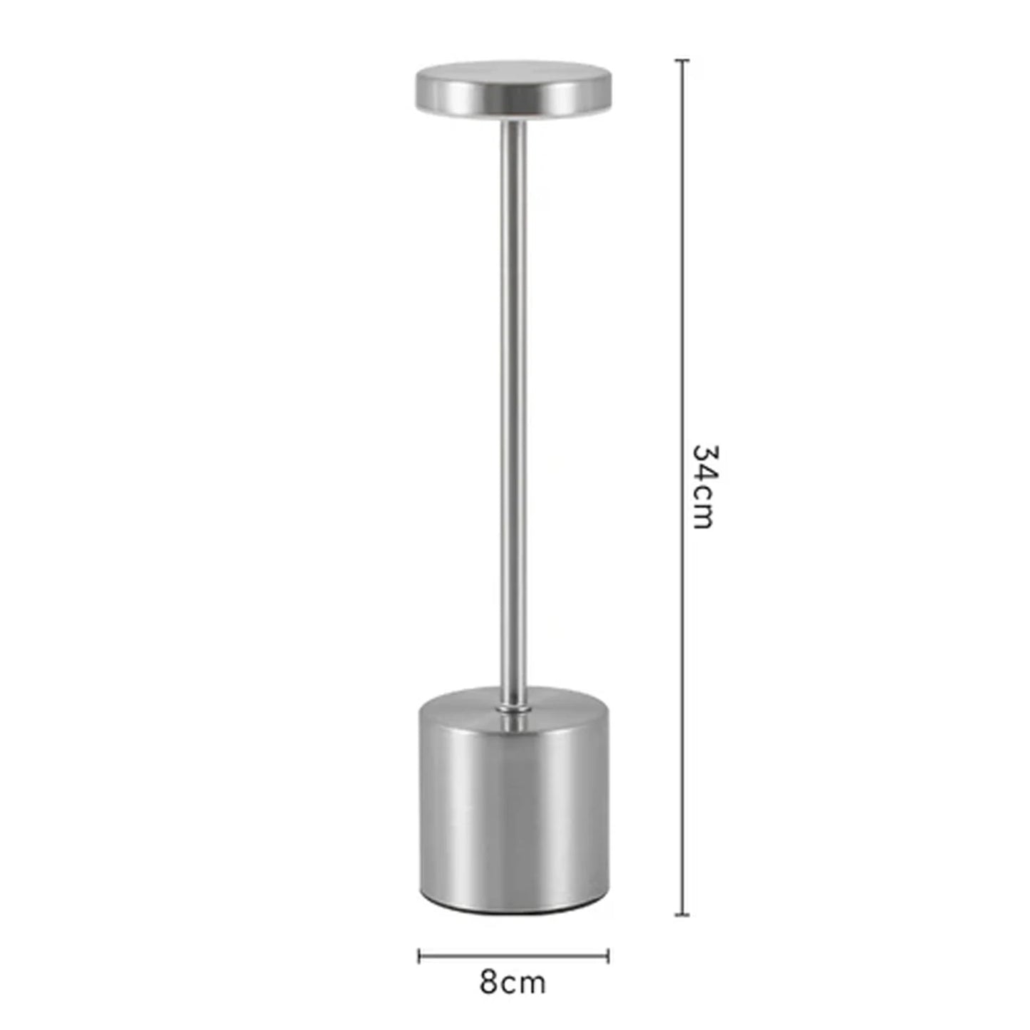 Simple LED Metal Table Lamp Rechargeable Touch Desk Lamp 3 Colors Adjustable Bedside Creative Ambient Light Bar Room Decor Light
