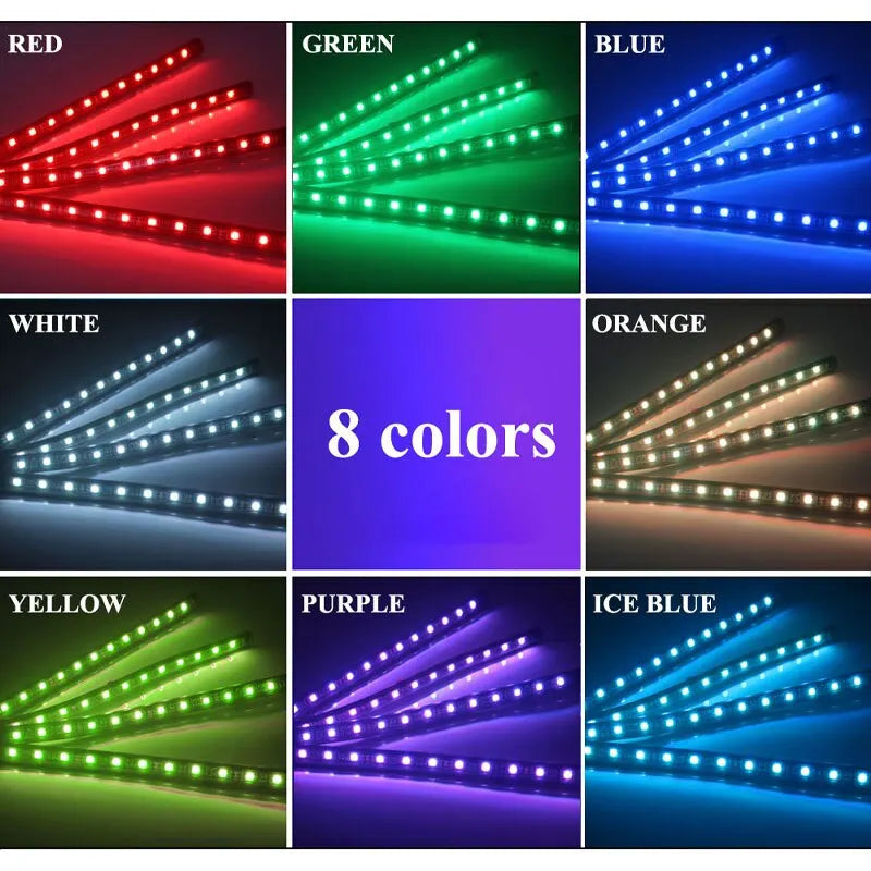 Neon LED Car Interior Ambient Foot Strip Light Kit Accessories RGB Backlight Remote App Music Control Auto Decorative Lamp
