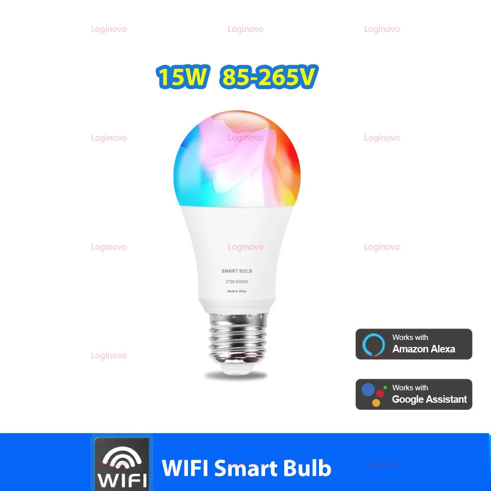 Tuya LED Bulb Lamp Bluetooth/WiFi E27 RGBCW Light Bulbs Smart Lamp 110V 220V Decor Lighting For Alexa Google Home Smart Life App